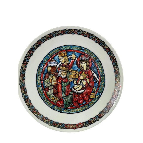 3 Limoges Noel Vitrail Collector Plates Christmas Stained Glass Design Catholic - Picture 3 of 9